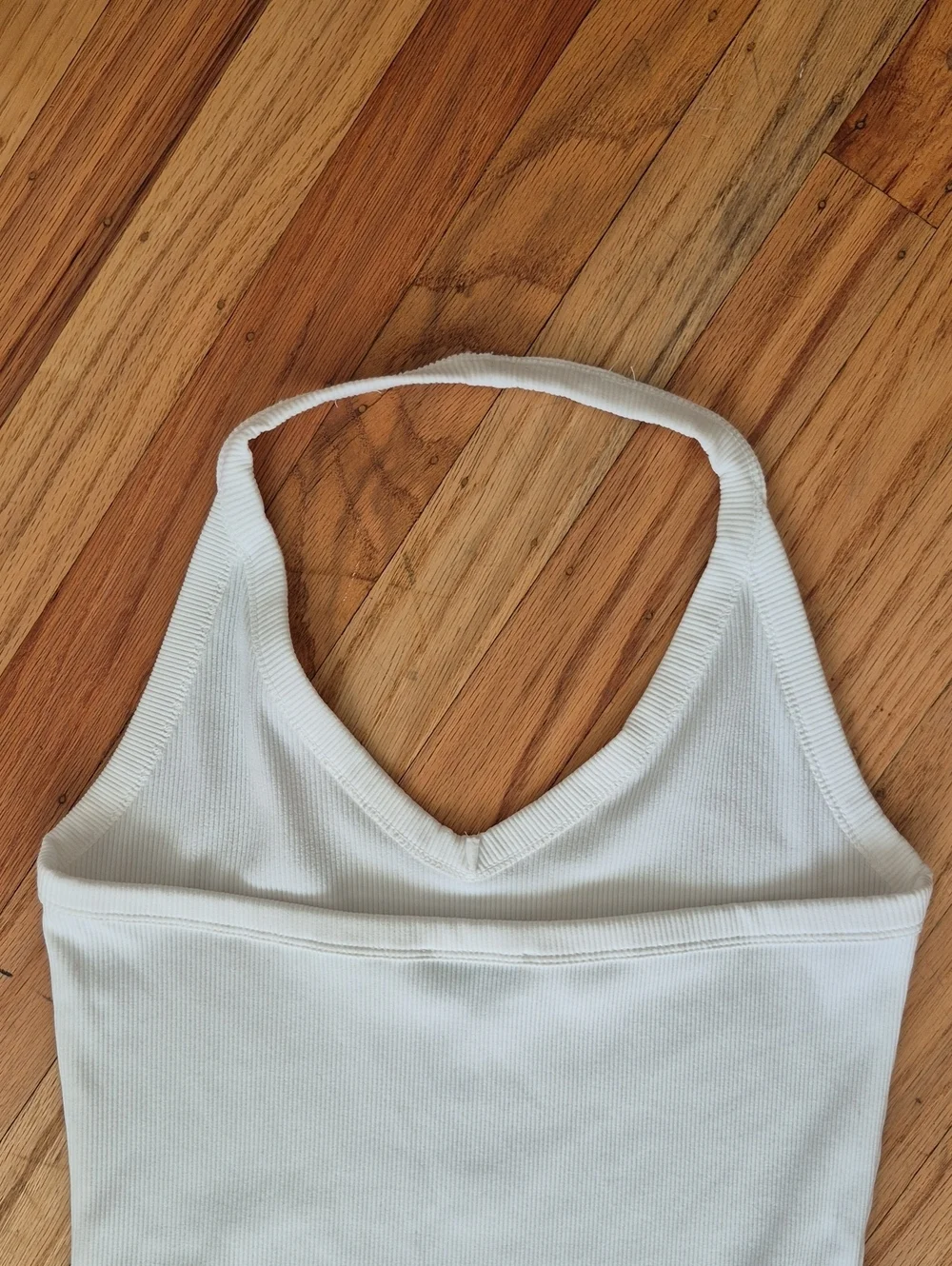 NWOT Babaton Aritzia Maxi White Bodycon Dress Sculpt Rib Knit Halter Neck Sz M